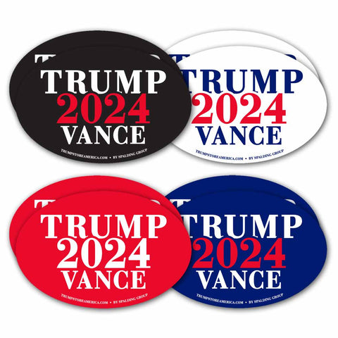 Trump Vance 2024 Bumper Sticker - 4 Color Pack