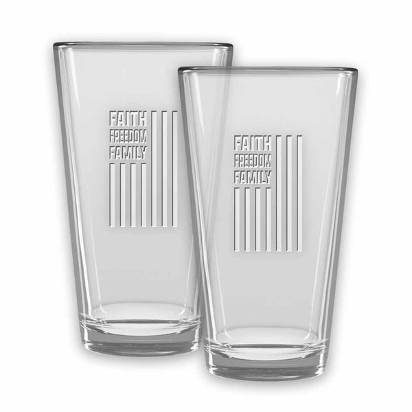 Faith Freedom Family - Micro-Brew Glasses (set of 2)