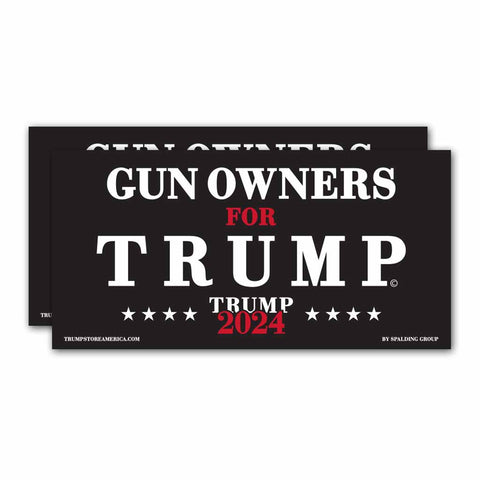 (Pack of 2) Gun Owners for Trump 2024 Bumper Sticker