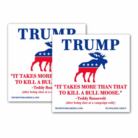 (Pack of 2) Bumper Sticker - Trump Bull Moose