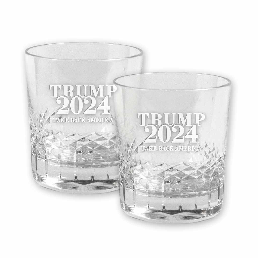 Trump 2024 Crystal Rocks Glasses (set of 2)