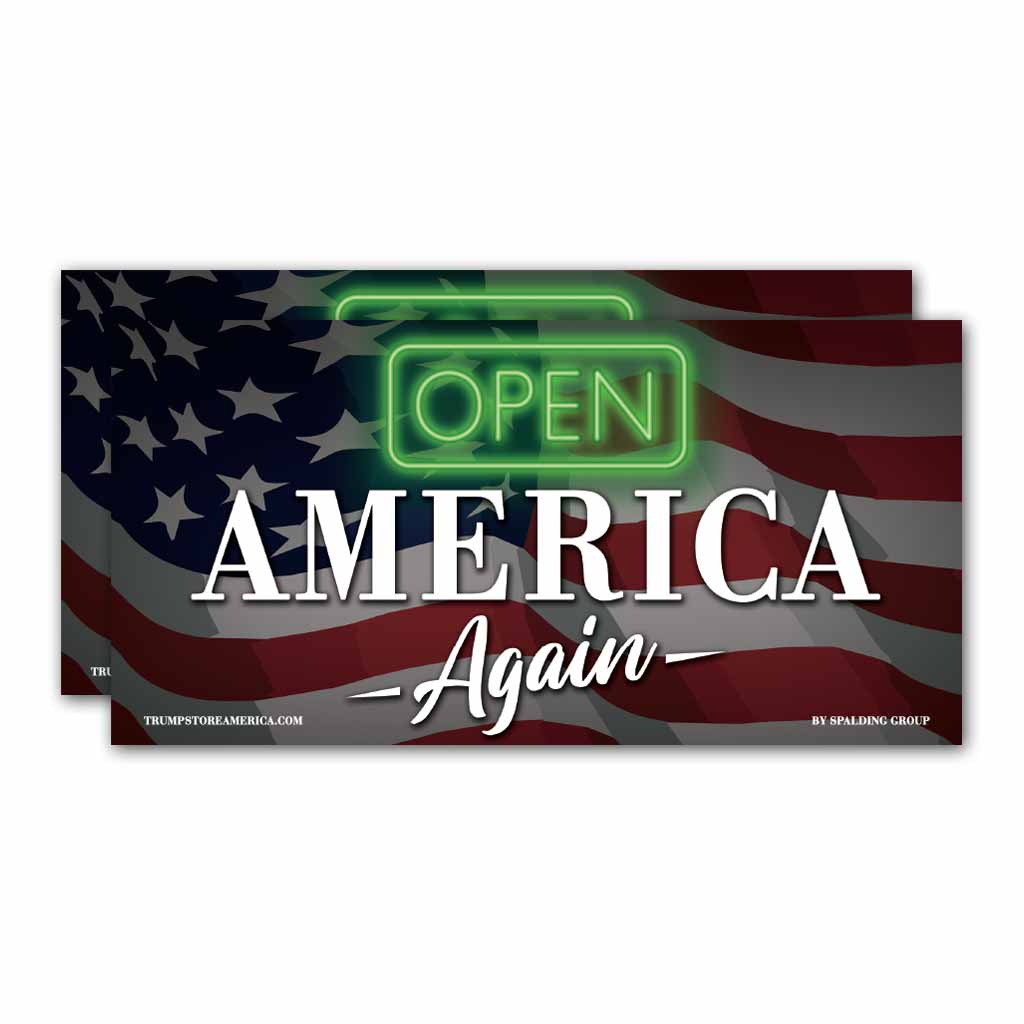 Bumper Sticker - "Open America Again" (Pack of 2)