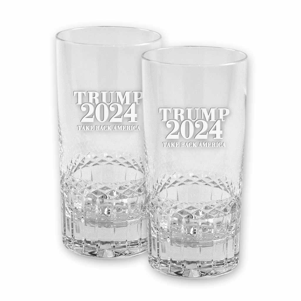 Trump 2024 Crystal Tall Glasses (set of 2)